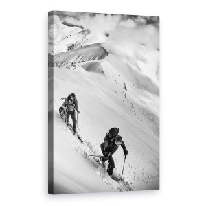 Tablou canvas - Alpinism, Liptov, Slovacia, Schi, Tatra, Alb-Negru, 60 x 90 cm