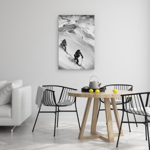 Tablou canvas - Alpinism, Liptov, Slovacia, Schi, Tatra, Alb-Negru, 60 x 90 cm - Img 4