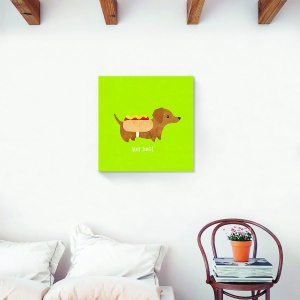 Tablou decorativ canvas cu cățeluș Dachshund 60x60 cm