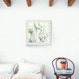 Tablou decorativ elefant Africa pe canvas 60x60 cm