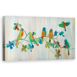 Tablou canvas - Animale, Pasari, Colorate, Pictura, 50 x 100 cm