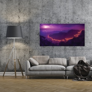 Tablou decorativ canvas apus peste munți