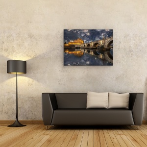 Tablou canvas - Arce Si Nori, Tevere, Pod, Castel, 60 x 80 cm - Img 2