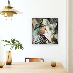 Tablou canvas - Arta Vietii, Clovn, Dame, Portret, Caine, Blurat, 60 x 60 cm - Img 4