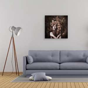 Tablou canvas - Artemis, Fiica Lui Zeus, Toamna, Textura, Frunza, 90 x 90 cm - Img 2