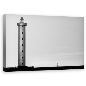 Tablou canvas - Asista, Peisaj, Arhitectura, Alb-Negru, Far, Turn, 50 x 80 cm