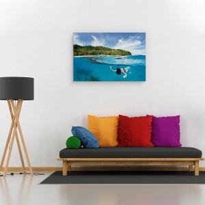 Tablou canvas - Atingerea Paradisului, Fiji, Inot, Sub Apa, 40 x 60 cm - Img 2