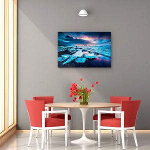 Tablou canvas - Badlands III, Peisaj, Munte, Apus De Soare, Drum, 80 x 120 cm - Img 4