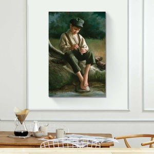 Tablou Canvas - Baietel cu fluier, 60 x 90 cm - Img 2