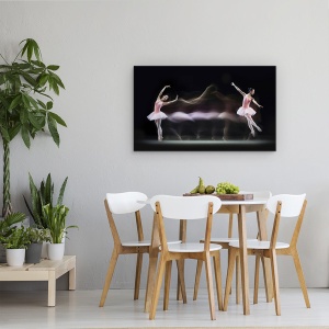 Tablou canvas - Balerina Gratioasa, Balet, Miscare, Viteza, Roz, 50 x 80 cm - Img 4