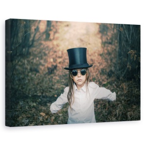 Tablou canvas - Brate Deschise, Palarie, Ochelari, Padure, Toamna, 60 x 90 cm