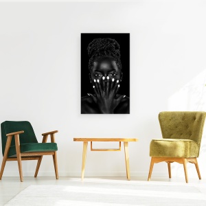 Tablou canvas - Brenda 06, Portret, Punct, Intuneric, Degetele, 50 x 80 cm - Img 2