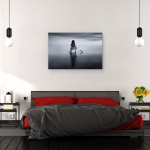 Tablou canvas - Bucurati-Va de Tacere, Vin, Sticla, Pahar de Vin, Bautura, Lumanare, 60 x 90 cm - Img 3