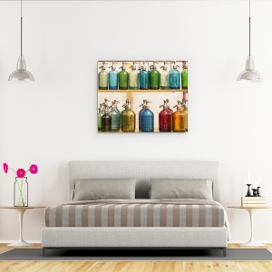 Tablou Canvas - Butelii Seltzer, Sticle, Culori, Buenos Aires, Piata, Argentina, 40 x 50 cm - Img 3