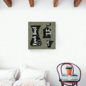 Tablou canvas cafea latte vintage Barista 60x60 cm