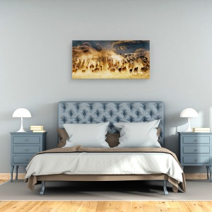 Tablou canvas - Cai, Mongolia, Cai, Apus De Soare, China, Cal, 50 x 100 cm - Img 3