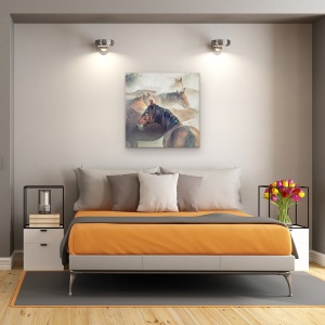 Tablou Canvas - Cai Obositi, Animale, Moale, Praf, 90 x 90 cm - Img 3