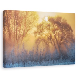 Tablou canvas - Cald Si Rece, Peisaj, Aur, Soare, Raze, 80 x 120 cm