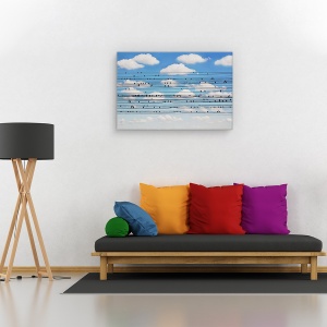 Tablou canvas - Cantus Arcticus - Concertul pentru pasari, Peisaj, Pasari, Nori, Cer, 60 x 90 cm - Img 2