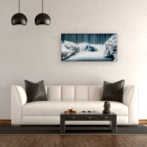 Tablou Canvas - Cascada Icy, Peisaj, Linii, Rece, Gheata, Zapada, 50 x 100 cm - Img 4