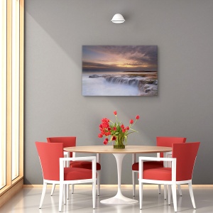 Tablou decorativ canvas cu cascadă și țărm oceanic