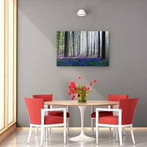 Tablou decorativ peisaj de vară cu clopoței pe canvas