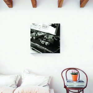 Tablou decorativ cafea monocrom pe canvas 60x60 cm