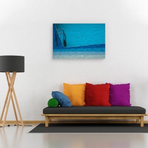 Tablou canvas - Coltul Rotund, Piscina, Apa, Albastru, Scara, Vara, 80 x 120 cm - Img 2
