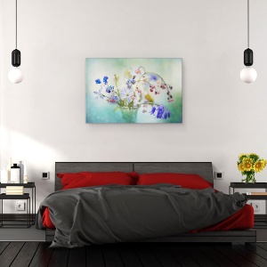 Tablou canvas - Comori de Primavara, Primavara, Floare, Buchet, Vaza, Natura Moarta, 40 x 60 cm - Img 3