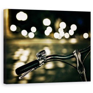 Tablou canvas - Contra-Lumina, Bicicleta, Ciclu, Atmosfera, Sepia, Noapte, 60 x 75 cm