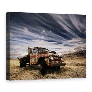 Tablou canvas - Coroziune, Masina, Automobil, Camion, Vechi, Ruginit, 75 x 100 cm