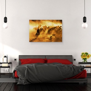 Tablou canvas - Cowboy, Animal, Cal, Actiune, Calatorie, 60 x 90 cm - Img 3