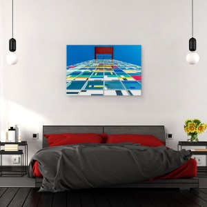Tablou canvas - Culori, Perspectiva, Fatada, Arhitectura, Ferestre, Perete, 60 x 90 cm - Img 3
