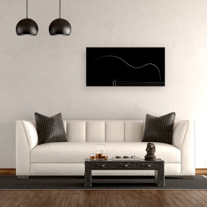Tablou canvas - Curbe, Chitara, Minimalism, Curba, Siruri De Caractere, 50 x 100 cm - Img 2