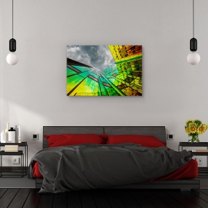 Tablou canvas - Curcubeu, Orase si arhitectura, Fatada, Perete, Sticla, 80 x 120 cm - Img 3