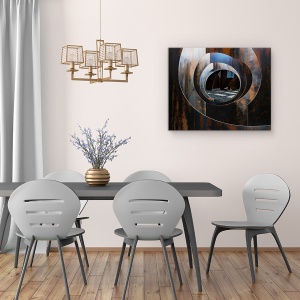 Tablou canvas - Distribuitor De Lumina, Metal, Ruginit, Arhitectura, Abstract, 60 x 75 cm - Img 4