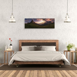 Tablou Canvas - Dolomiti, Panorama, Italia, Apus De Soare, intuneric, Vale, 30 x 90 cm - Img 3