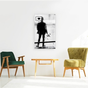Tablou canvas - Dragoste, Inima, Dragoste, Romantism, Trandafir, 50 x 80 cm - Img 2