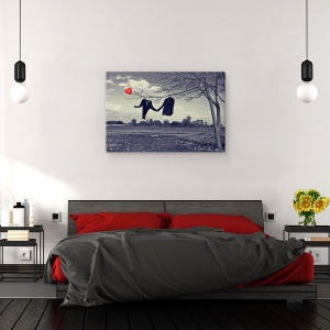 Tablou canvas - Dragoste Nemuritoare, Inima, Balon, 60 x 90 cm - Img 3
