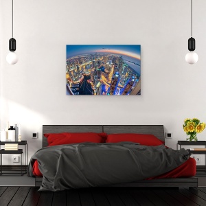 Tablou canvas - Dubai Culori De Noapte, Arhitectura, Peste, Perspectiva, Aeriana, 60 x 90 cm - Img 3