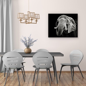 Tablou canvas - Elefant African, Monocrom, Animal, Intuneric, 60 x 75 cm - Img 4