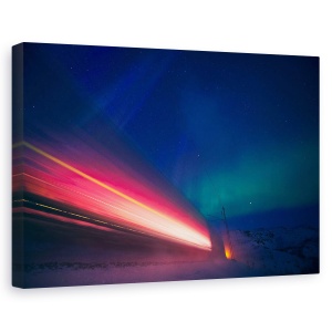 Tablou canvas - Expresul Polar, Expres, Tren, Aurora, Craciun, 80 x 120 cm