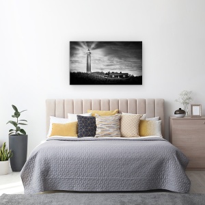 Tablou canvas - Farul Lyngvig, Raze De Lumina, Noapte, Peisaj, 50 x 80 cm - Img 3