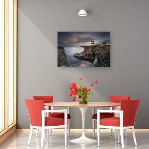 Tablou canvas - Farul Pe Stanci, Peisaj Marin, Munte, 40 x 60 cm - Img 4