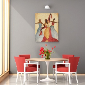 Tablou canvas - Femei Africane Dansand 1, 40 x 50 cm - Img 4
