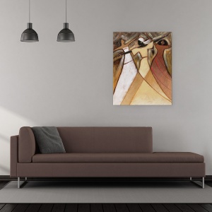 Tablou canvas - Femei Africane Dansand 4, 40 x 50 cm - Img 2