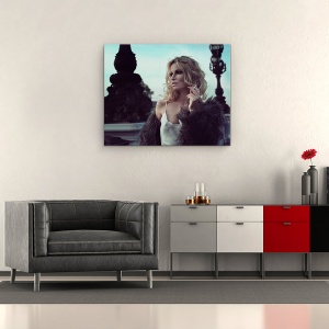 Tablou canvas - Femeie, Femeie, Tigari, Fumator, 60 x 75 cm - Img 2