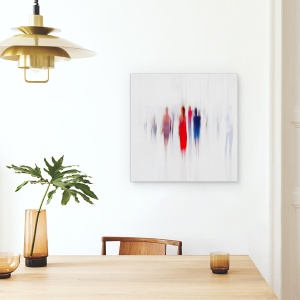 Tablou canvas - Femeie In Rosu, Punct, Pata, Editare Creativa, Punct, Multime, 90 x 90 cm - Img 4
