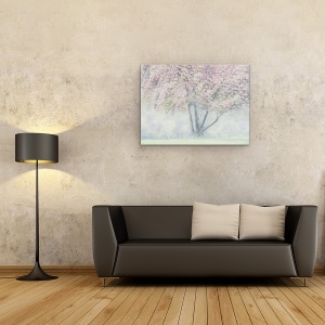Tablou canvas - Floare De Cires In Ceata, Moale, Primavara, Inflorit, 50 x 70 cm - Img 2