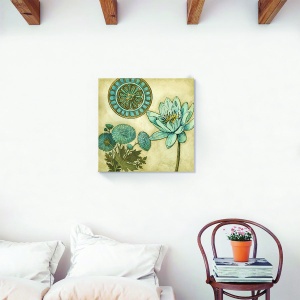 Tablou decorativ canvas floral albastru cu papadie